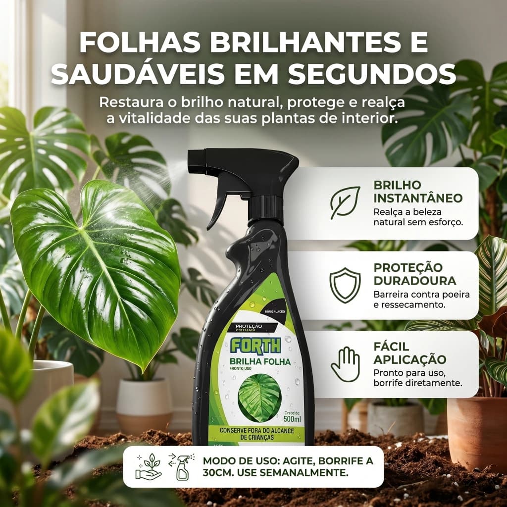 Brilho Folha - Lustrador e Protetor para Folhas de Plantas