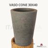 01 VASO CONE CINZA 30X40